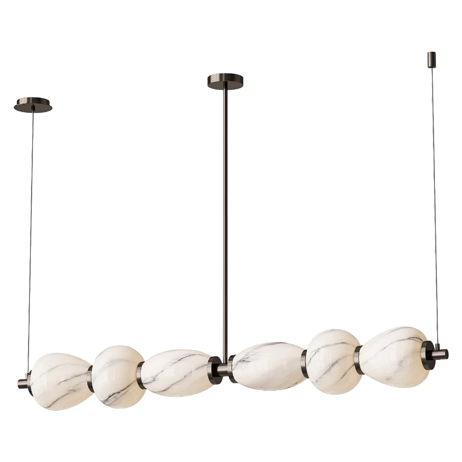 Alabaster Pebble Linear Chandelier - Image 2