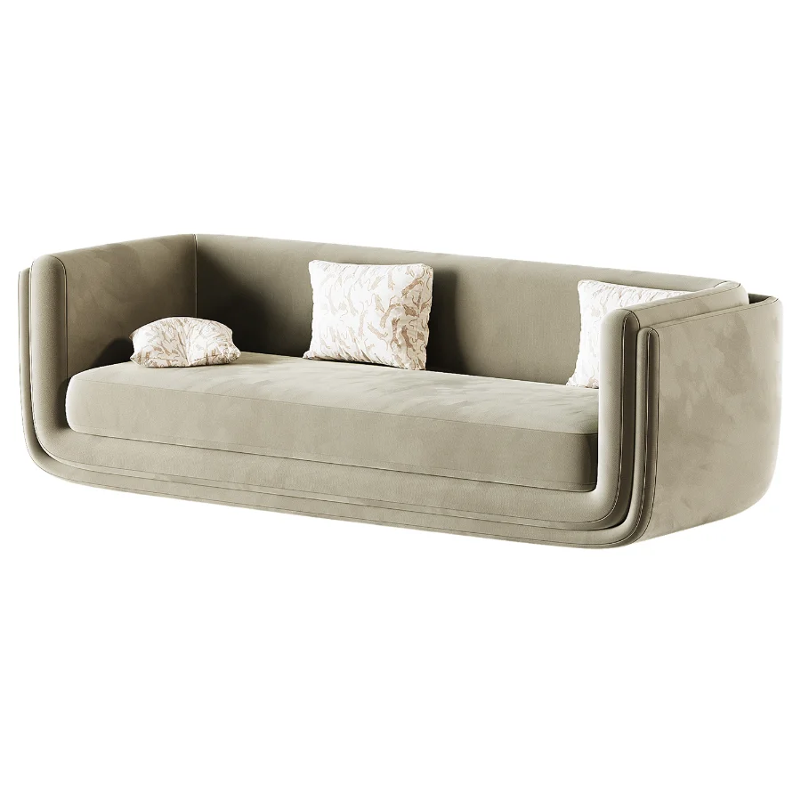 Clementine Dove Grey Woven 3 Seater Fabric Sofa - Image 4