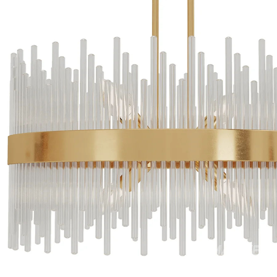 Sabina Satin Brass Round Chandelier - Image 4