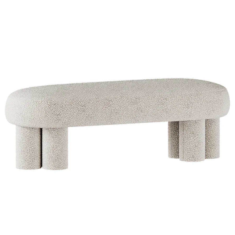 Estelle Stone Cream Ottoman - Image 7