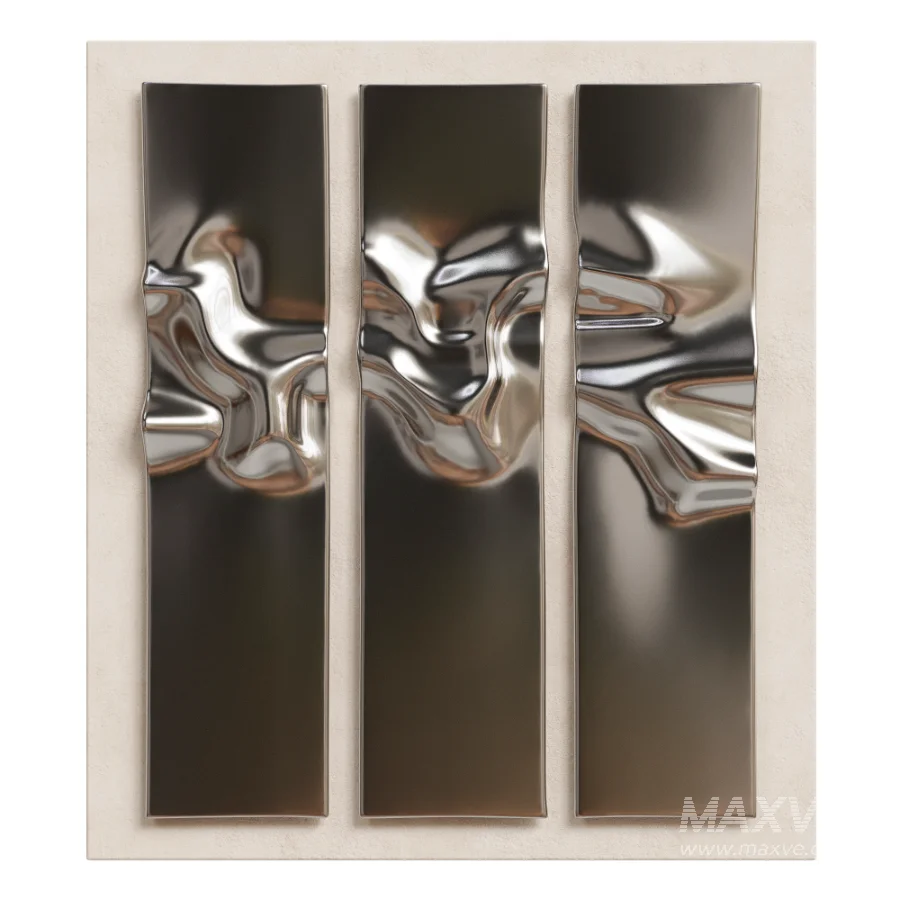 Modern Abstract Liquid Metal Wall Art 39 - Image 2