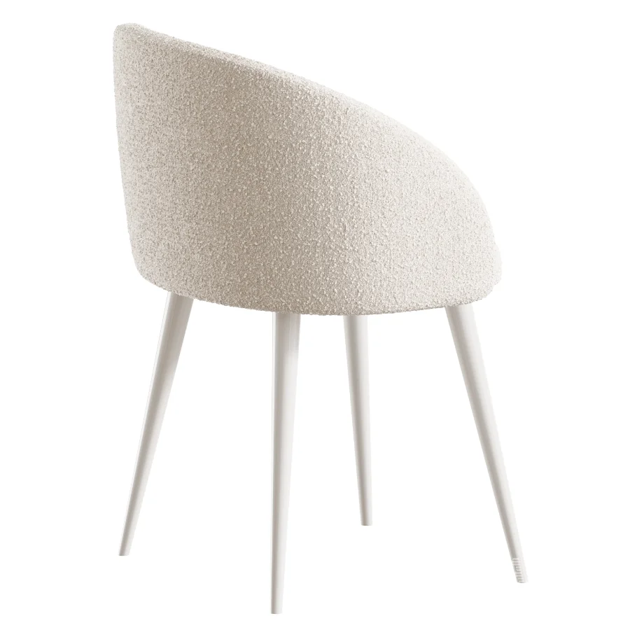 Boucle chair white prostohome - Image 3