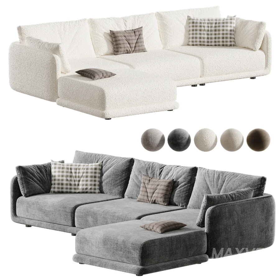 Naples Modular Upholstered Chaise L-Sectional - Image 5