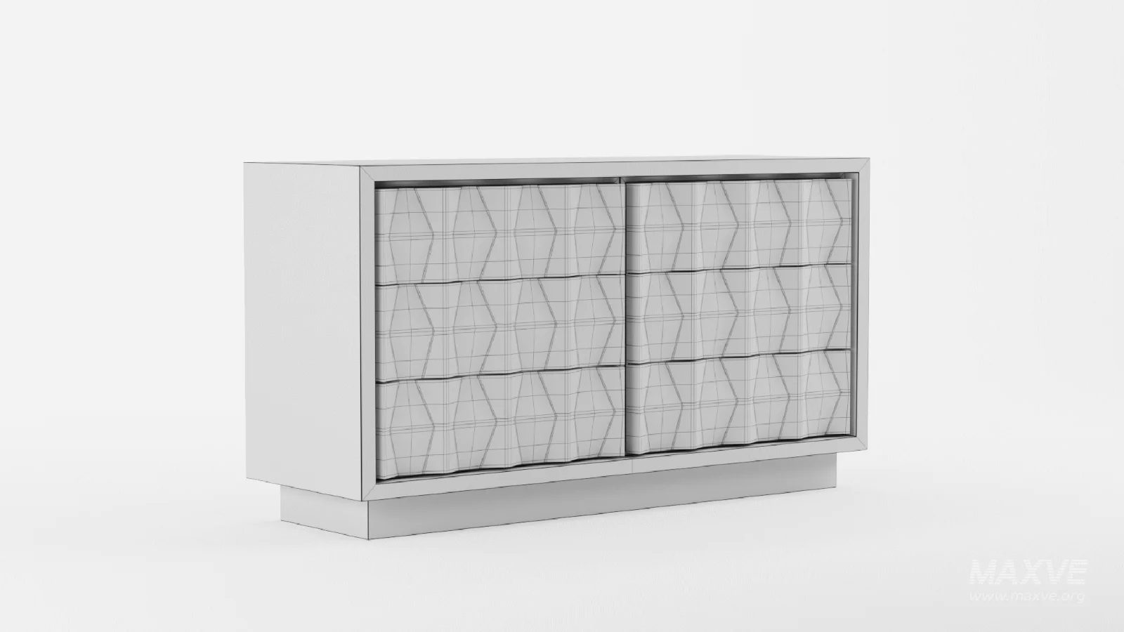 Carved Pattern Wide Dresser - Image 11