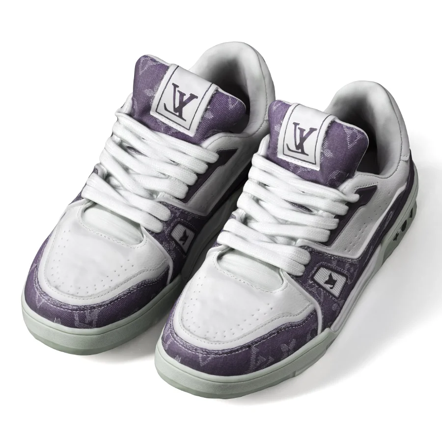 Minimal Sneakers with Denim Design - Image 3