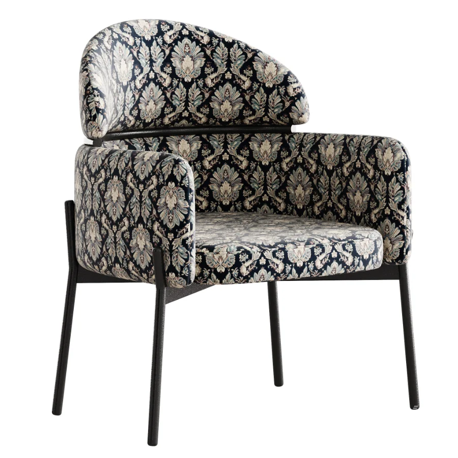 Simple Padded Arm Chair with Arms - Image 2
