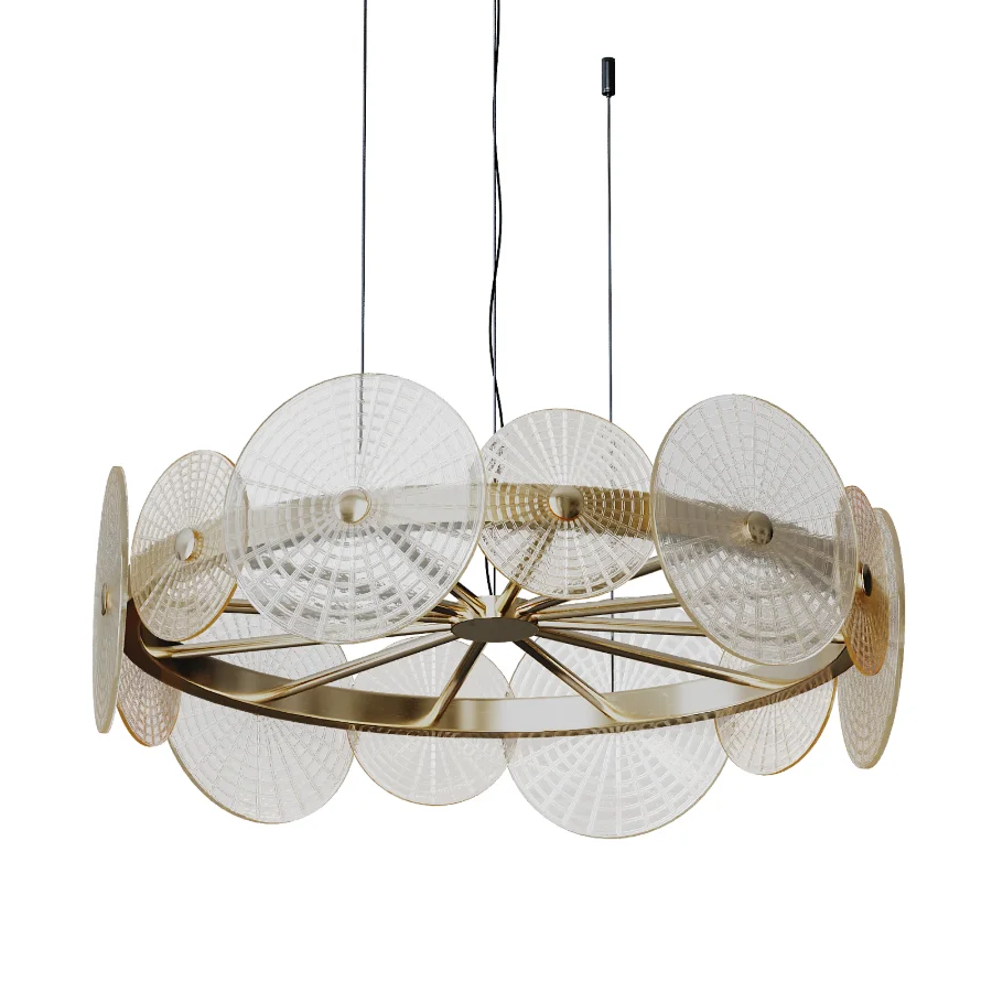Dandelion gold and clear chandelier 01 - Image 2