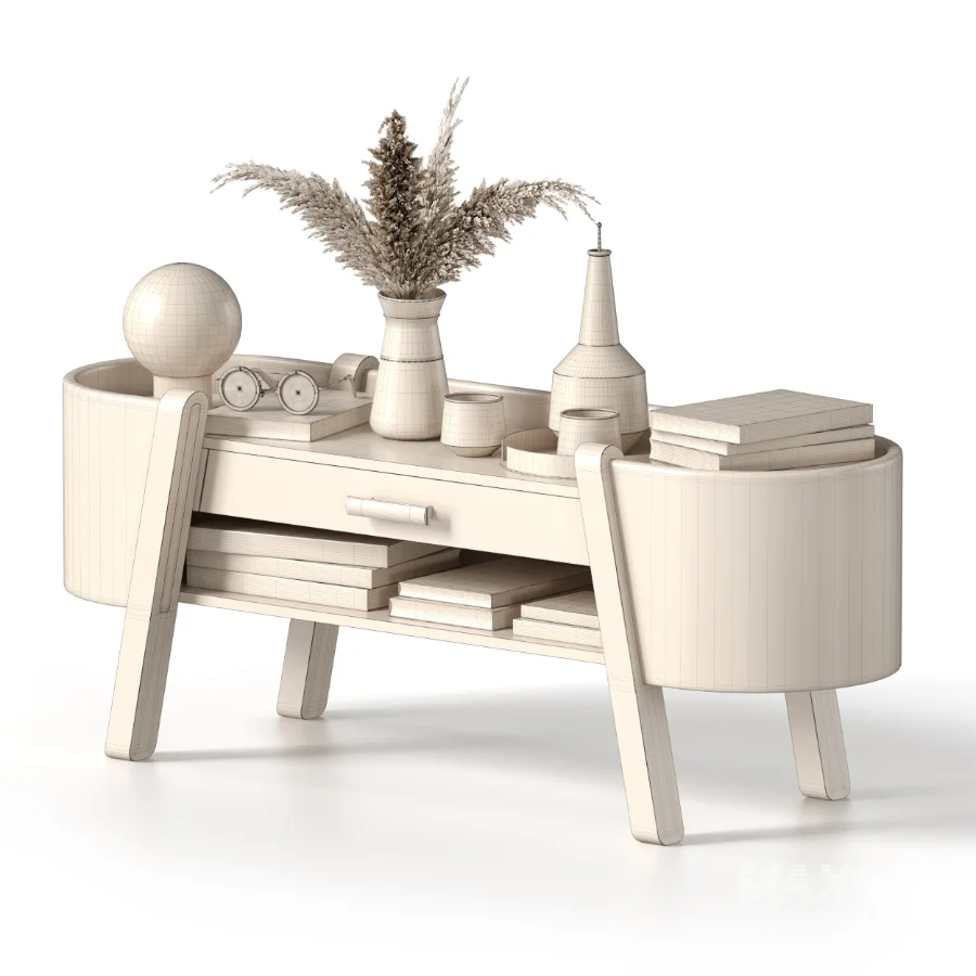 Decorative Set With Wooden Side Table - Image 6