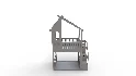 Twin Bunk Bed White, House Bed,Storage And Guard Rail - Thumbnail 8