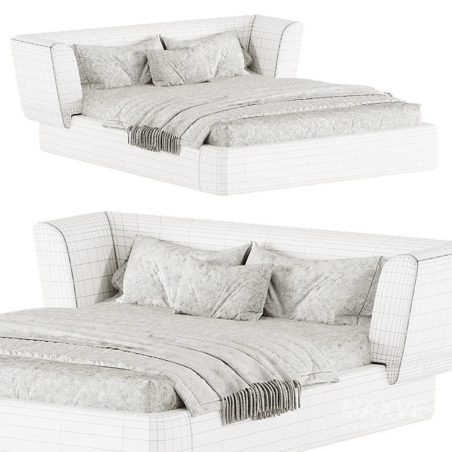 Antonella Stone Cream Fabric King Bed - Image 4