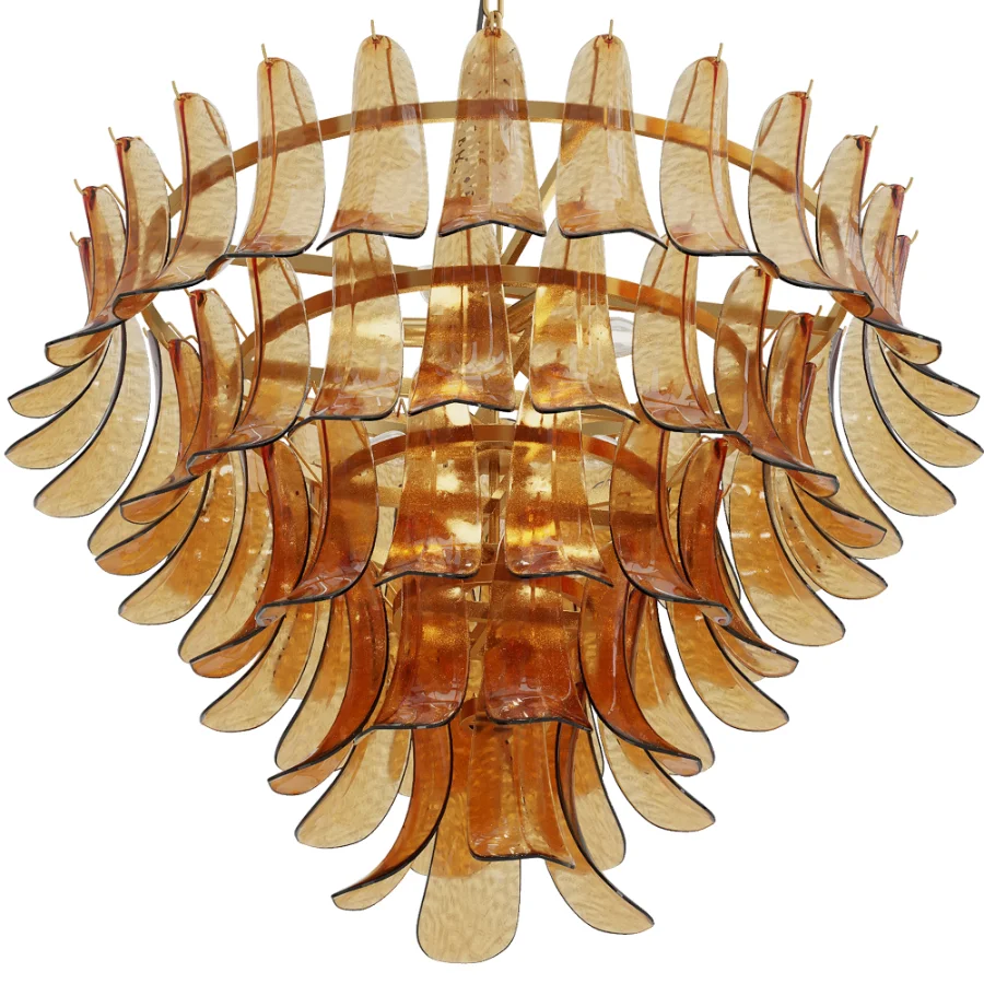 Artisanal Amber Glass Pendant Light - Image 4