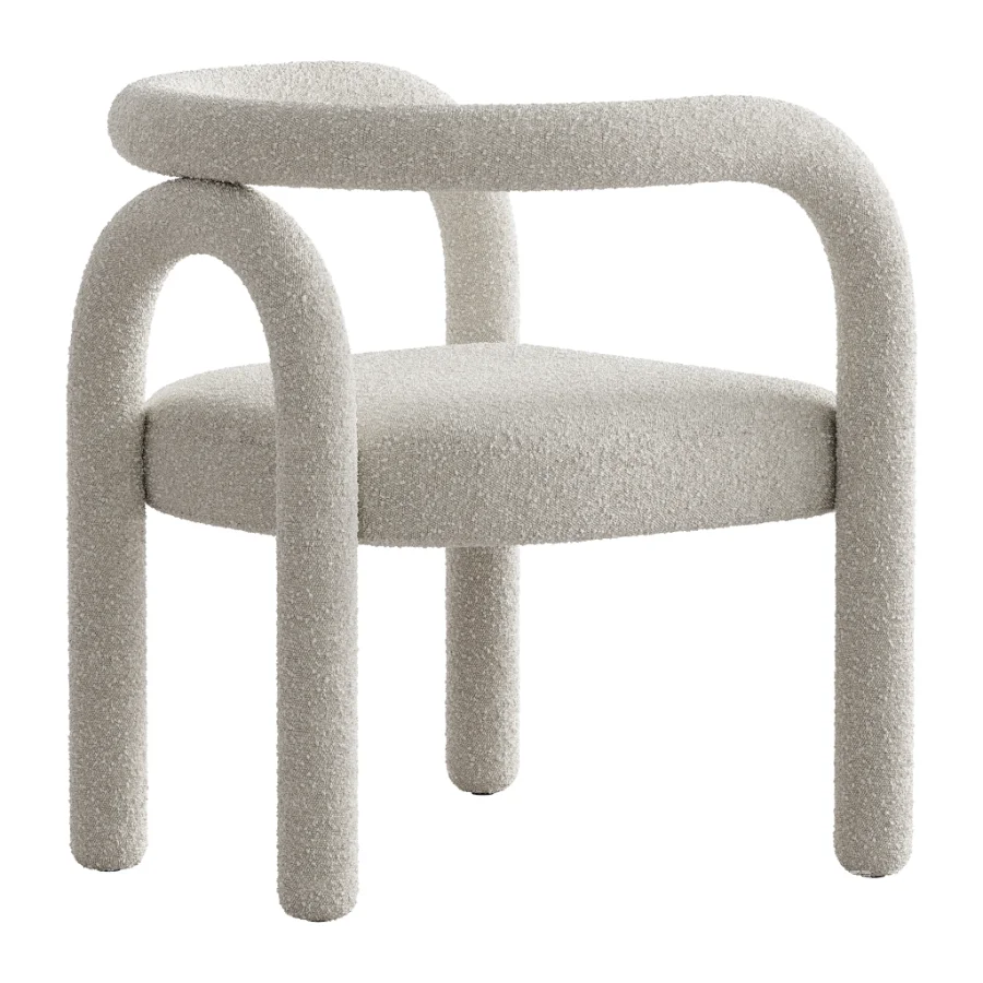 Modern Design Armless Open Back Chairs Fabric Dining Chairs - Image 2