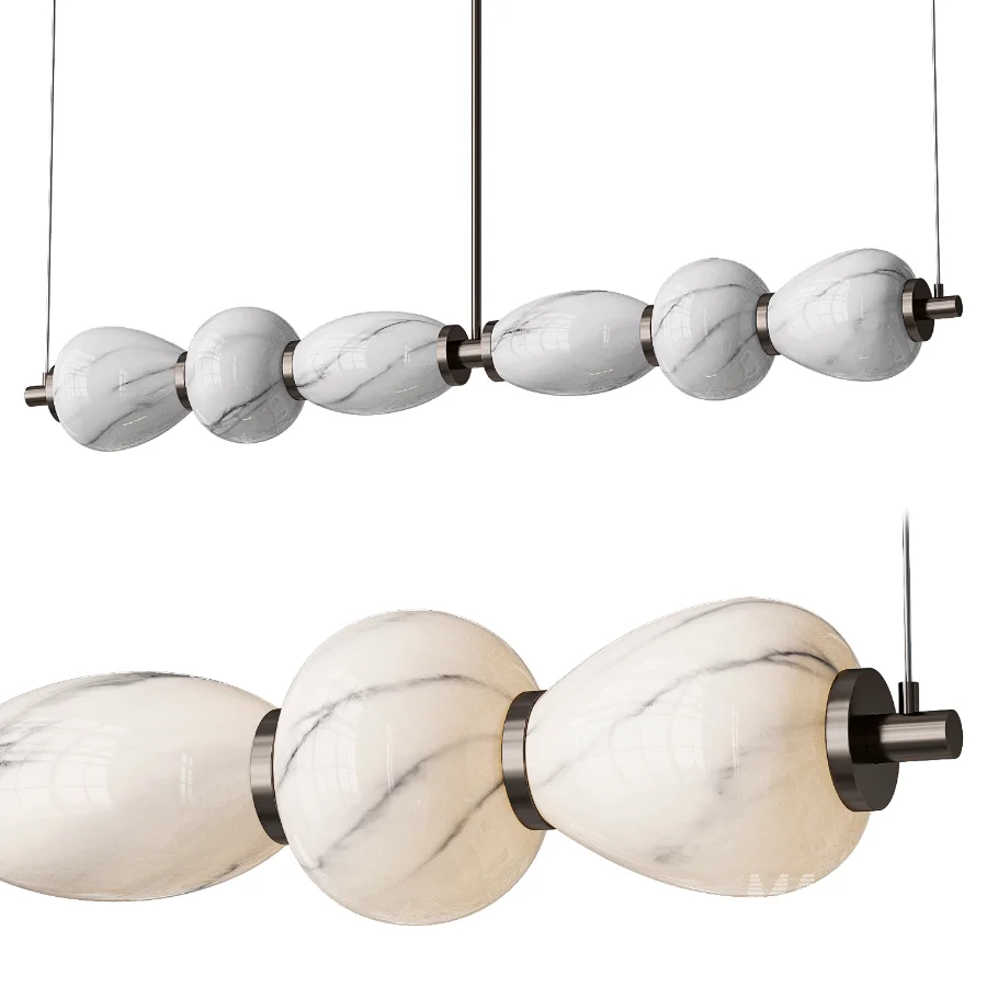 Alabaster Pebble Linear Chandelier - Image 4