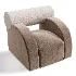 Modern Curved Upholstered Lounge Armchair - Thumbnail 4