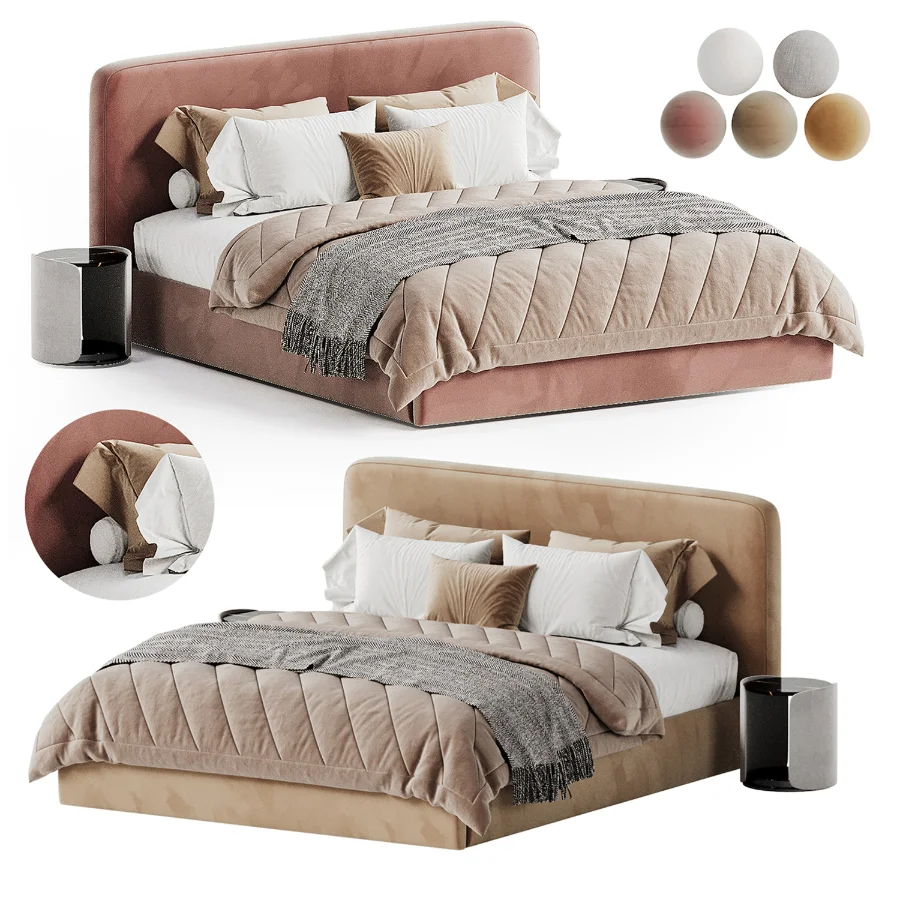 Abbyson Luxe Upholstered Bed - Image 5