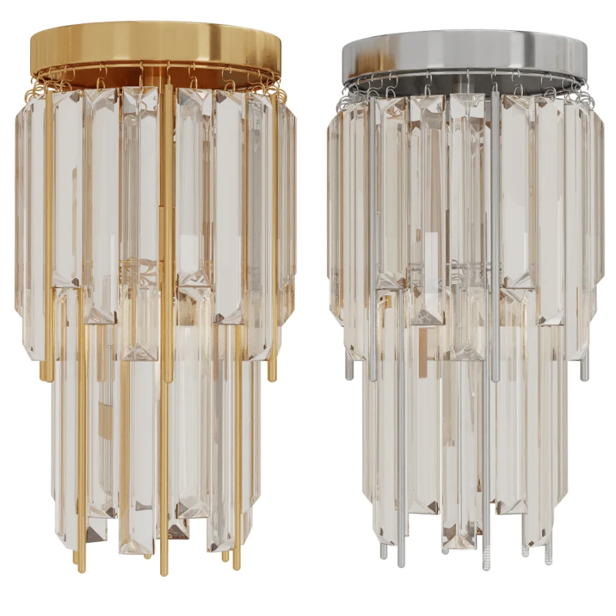 Athean Light Glam Brass Crystal Wall Sconce - Image 7