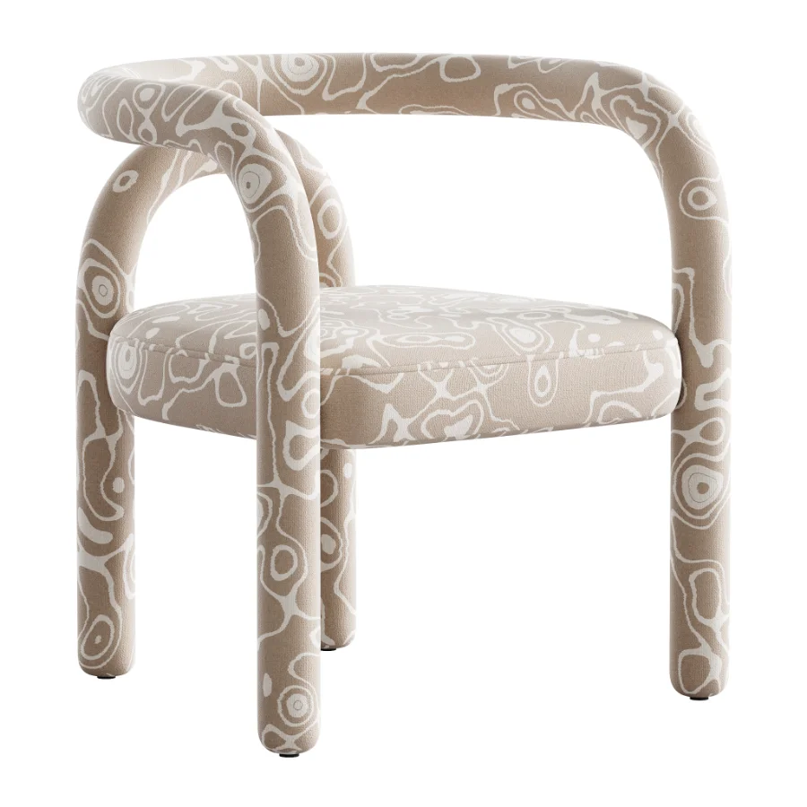 Modern Design Armless Open Back Chairs Fabric Dining Chairs - Image 3