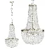 Pioni 3 light antique brass crystal glass chandelier - Thumbnail 1
