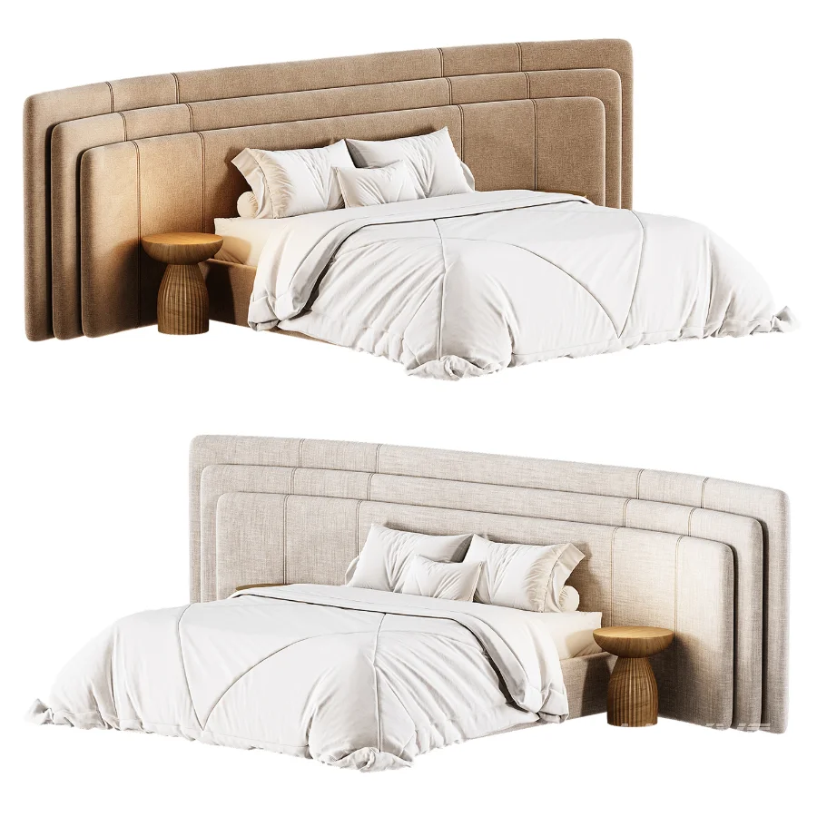 Addax Velvet Luxury Wide Triple Layer Headboard - Image 1