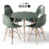 ELON Series Plastic Chair With Wood Base - Thumbnail 1