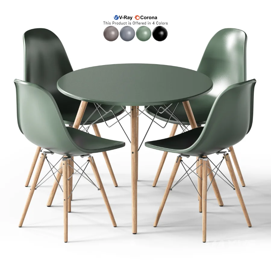 ELON Series Plastic Chair With Wood Base - Image 1