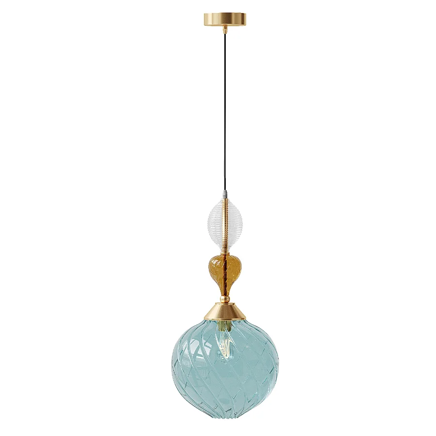 Handblown spiral Glass pendant - Image 3