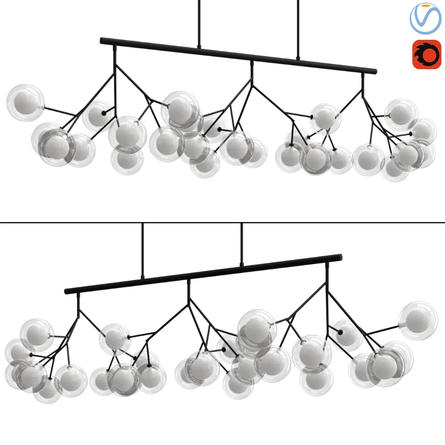 Industrial Sphere Glass Chandelier - Image 1