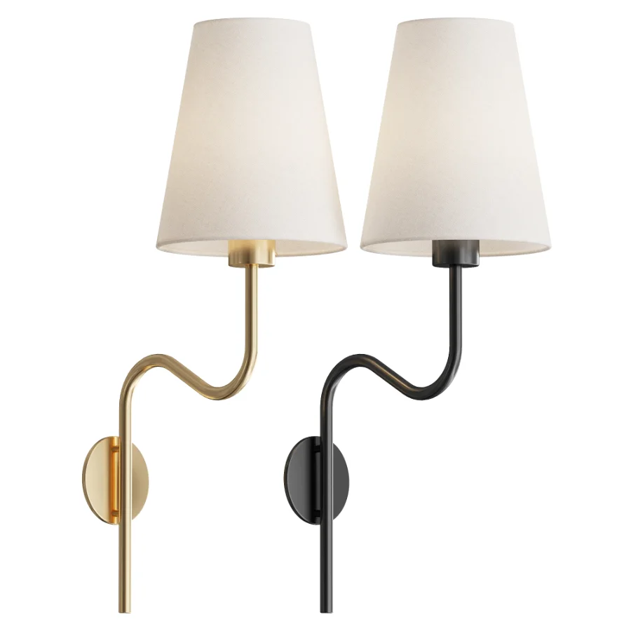 Swedish Designer Wall Light Brass Fabric Sweden 1930s - Image 1