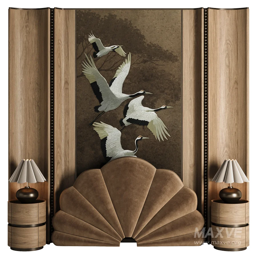 Vintage Crane Bed Set05 - Image 3