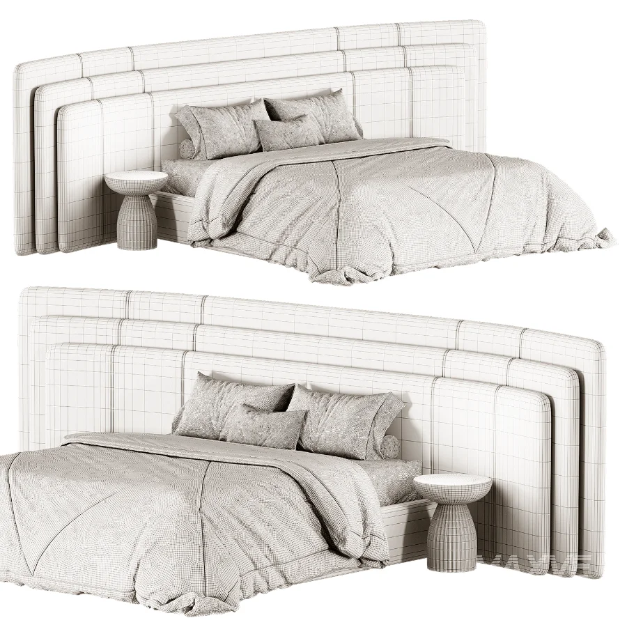 Addax Velvet Luxury Wide Triple Layer Headboard - Image 4