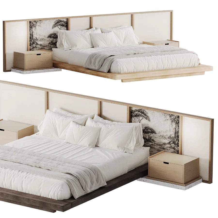 Japandi Double Bed 01 - Image 6