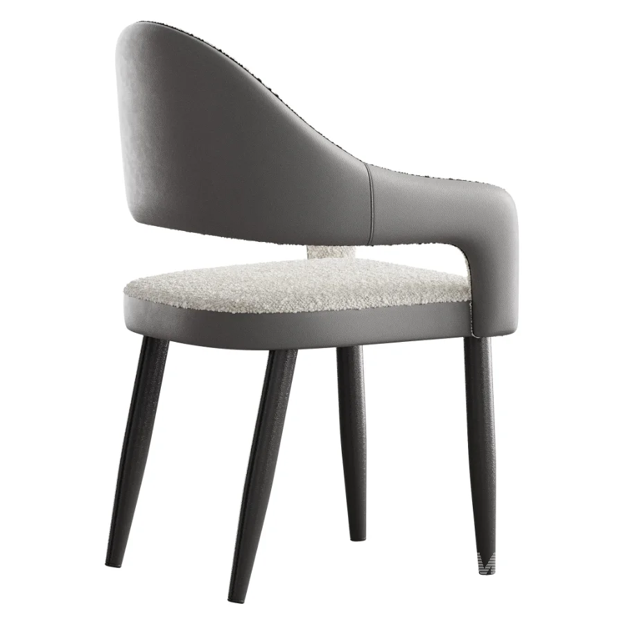 Nordic Style Metal Chair Open Back Dining Arm Chair - Image 6