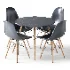 ELON Series Plastic Chair With Wood Base - Thumbnail 3