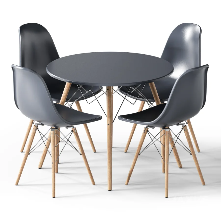 ELON Series Plastic Chair With Wood Base - Image 3