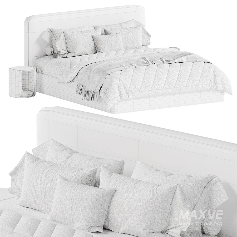 Abbyson Luxe Upholstered Bed - Image 7