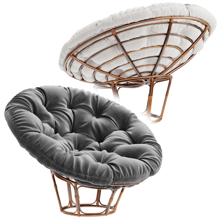 Lounge_chair_Papasan_Rocker_cognac - Image 1