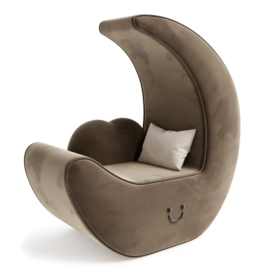 Modern Crescent Moon Lounge Chair - Image 3