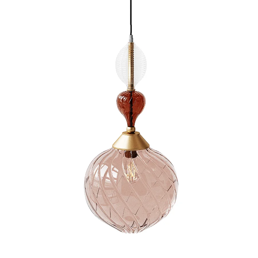 Handblown spiral Glass pendant - Image 2