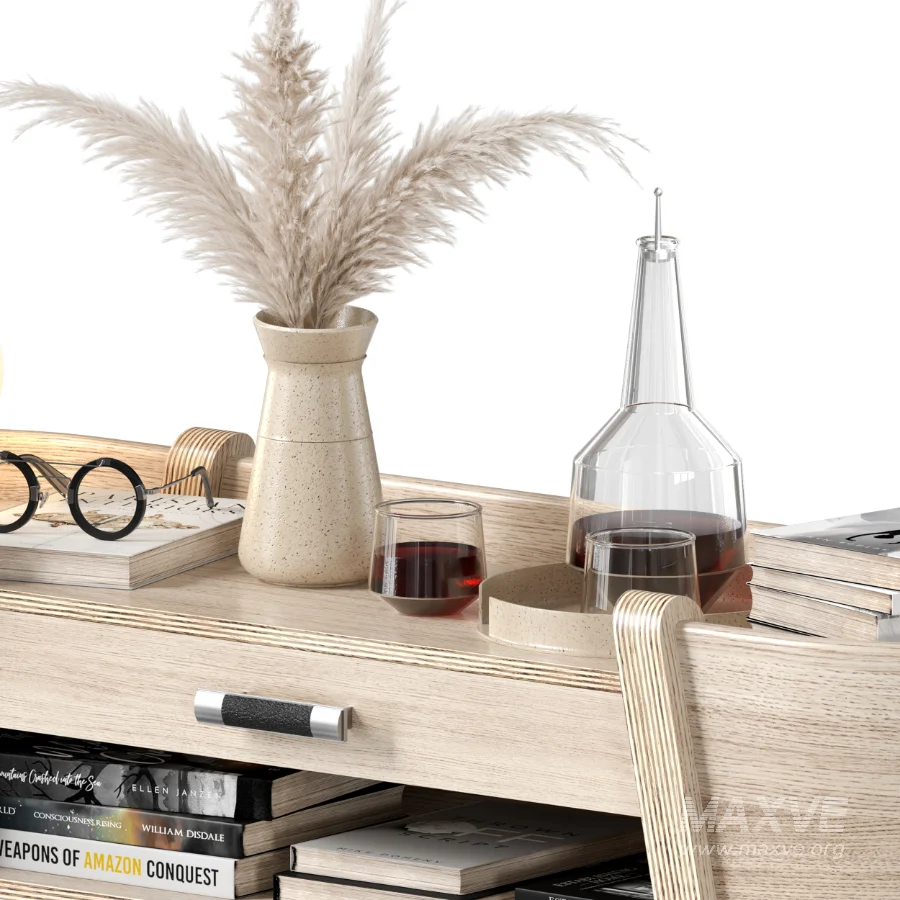 Decorative Set With Wooden Side Table - Image 2
