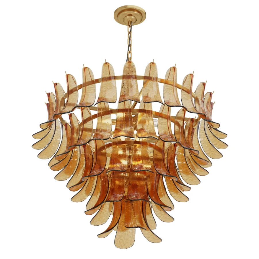 Artisanal Amber Glass Pendant Light - Image 2