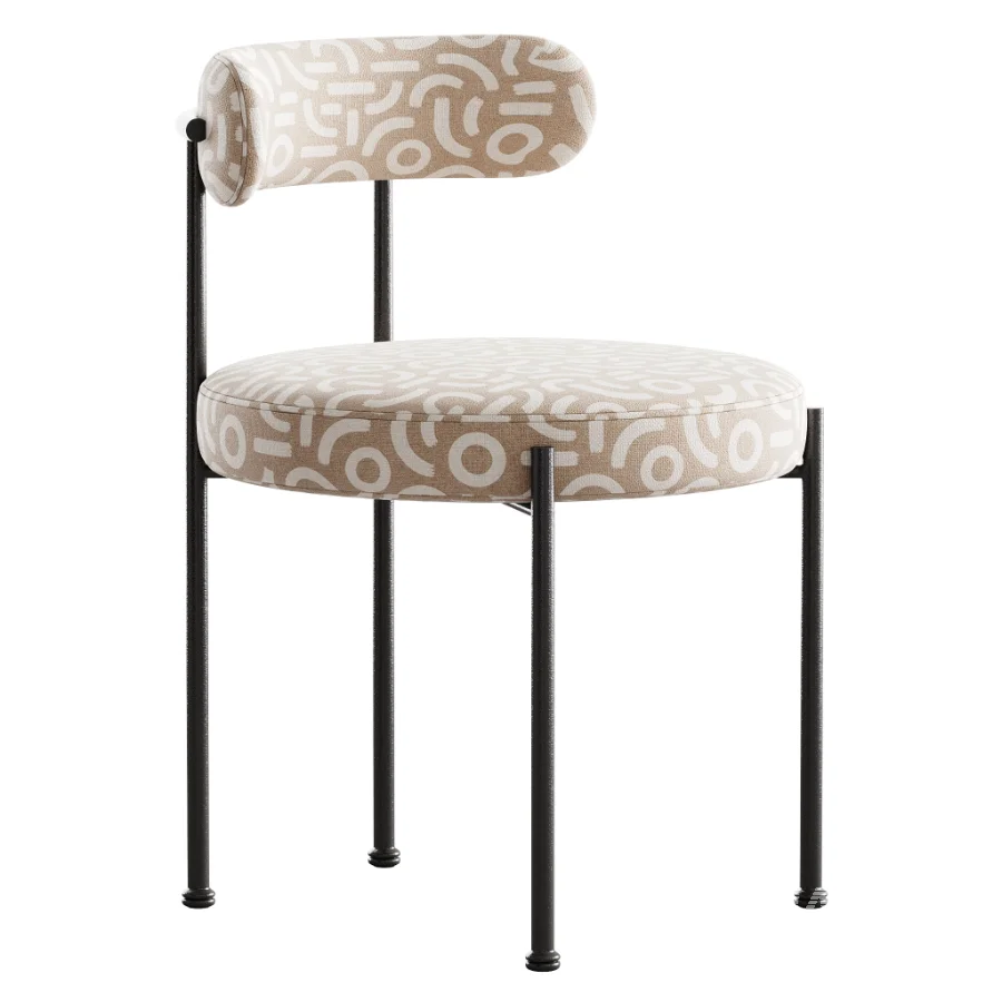 Modern Style Upholstered Side Chair Open Back Dining Chair - Image 5