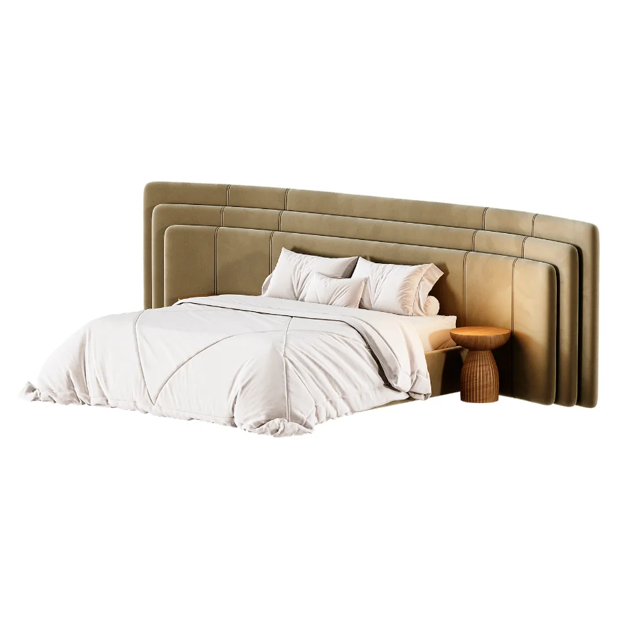 Addax Velvet Luxury Wide Triple Layer Headboard - Image 2