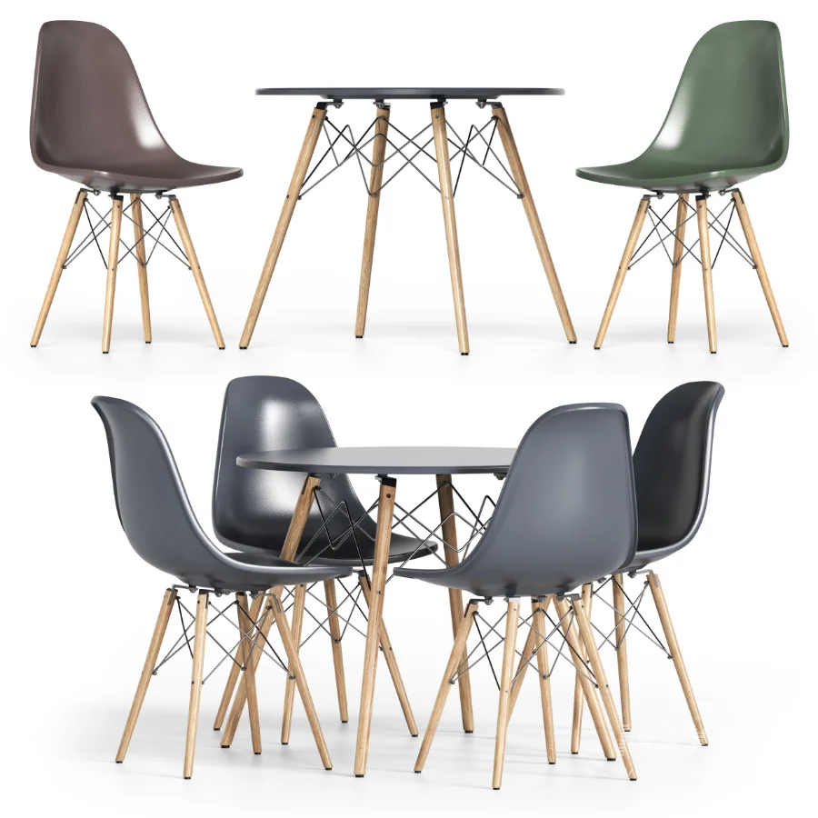 ELON Series Plastic Chair With Wood Base - Image 5