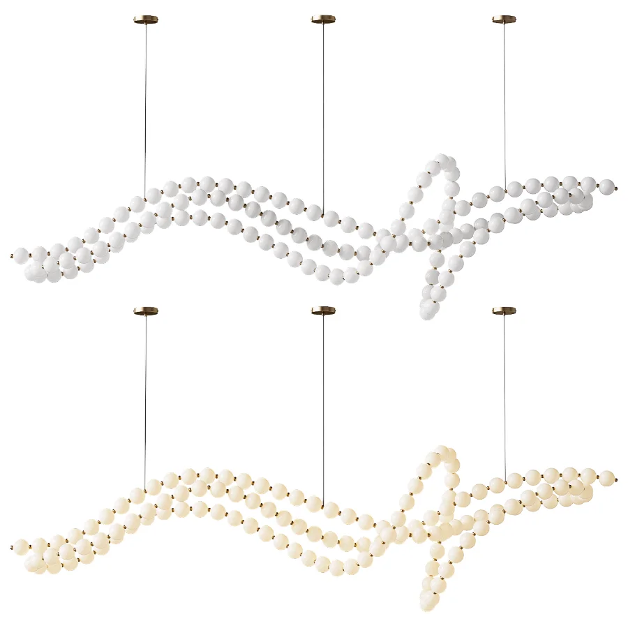 Glass Pearl Necklace Chandelier - Image 3