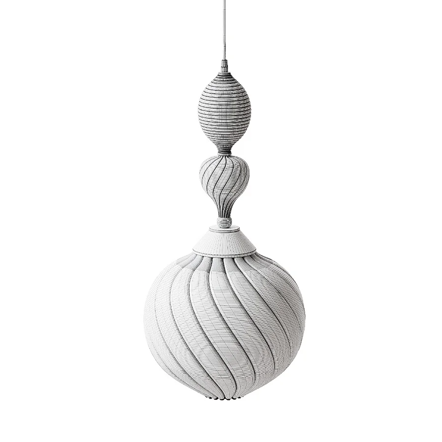 Handblown spiral Glass pendant - Image 4