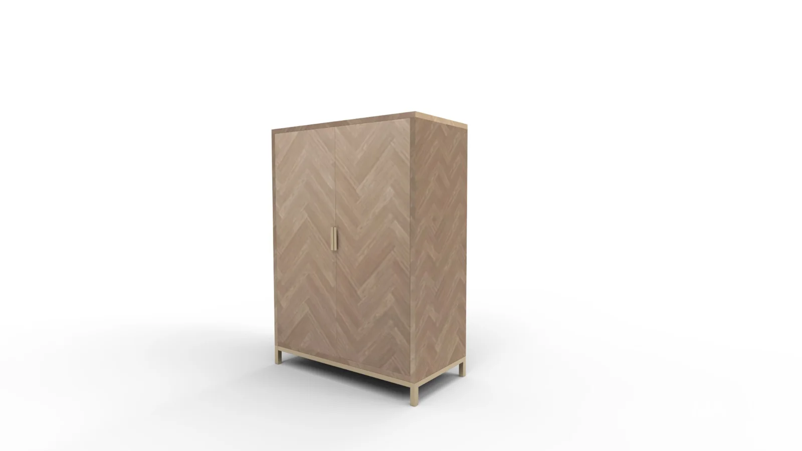 Herringbone Wood Accent Storage Cabinet With 2 Doors - Image 10