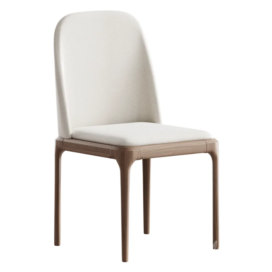 Leather Scandinavian Restaurant Side Chair - Image 5