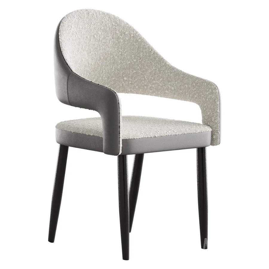Nordic Style Metal Chair Open Back Dining Arm Chair - Image 4