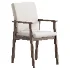 Modern Arm Chair with Upholstered Seat and Wood Arms - Thumbnail 2