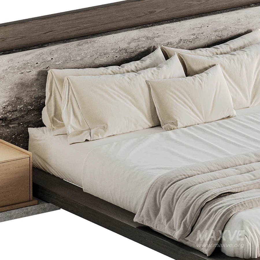 Japandi Modern Double Bed 02 - Image 3